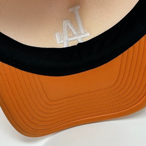 Los Angeles LA Dodgers Trucker Hat Baseball Cap 47 Brand Mesh Snapback Orange - Picture 5 of 9
